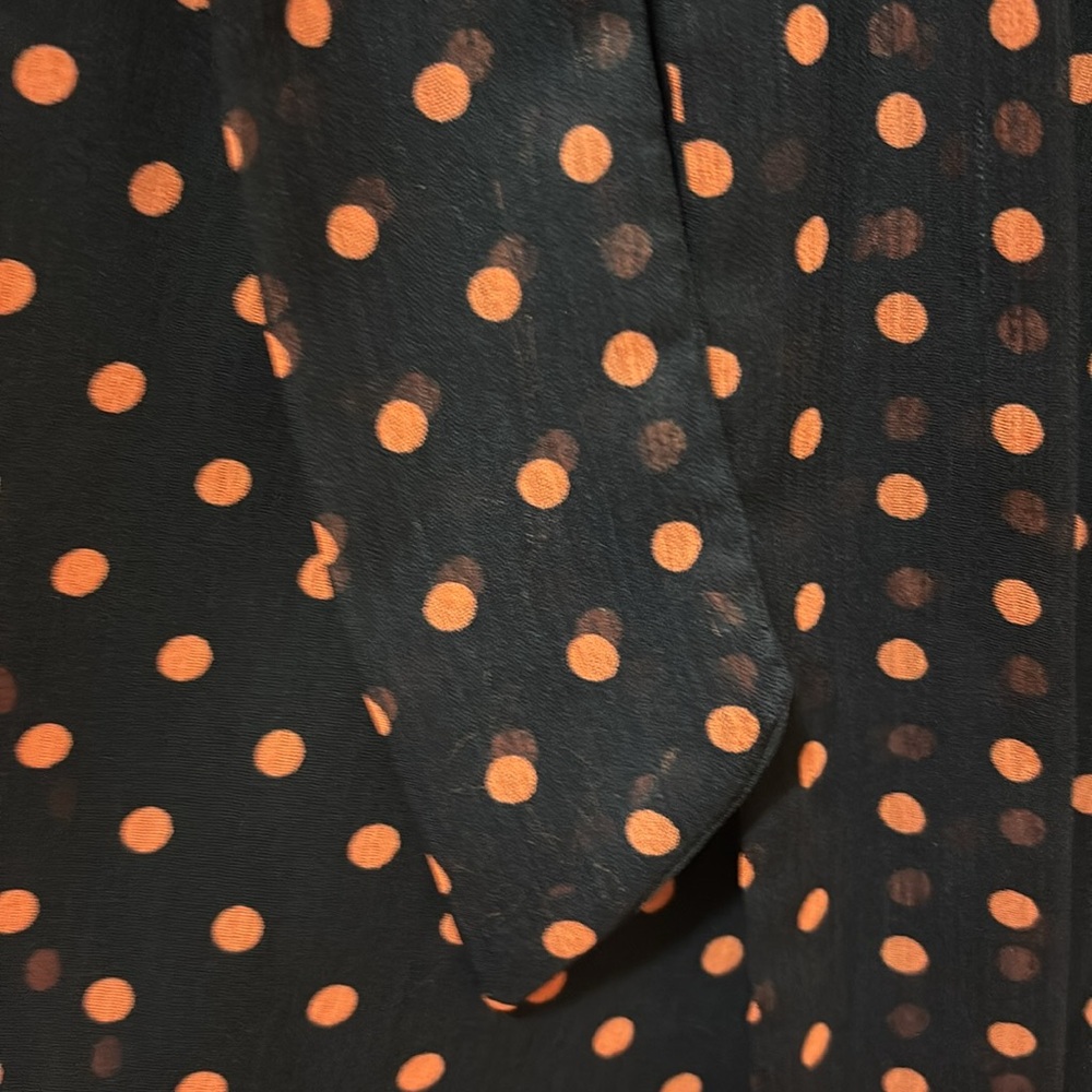 Navy blue with salmon colored polka dot dress - Picture 6 of 6